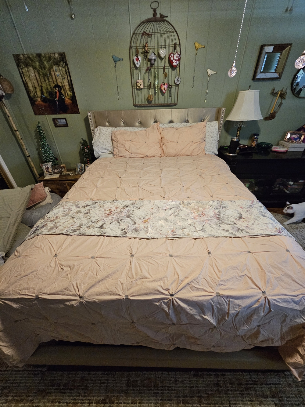 Ink & Ivy Pintuck Duvet Set in Blush Pink And Gray
